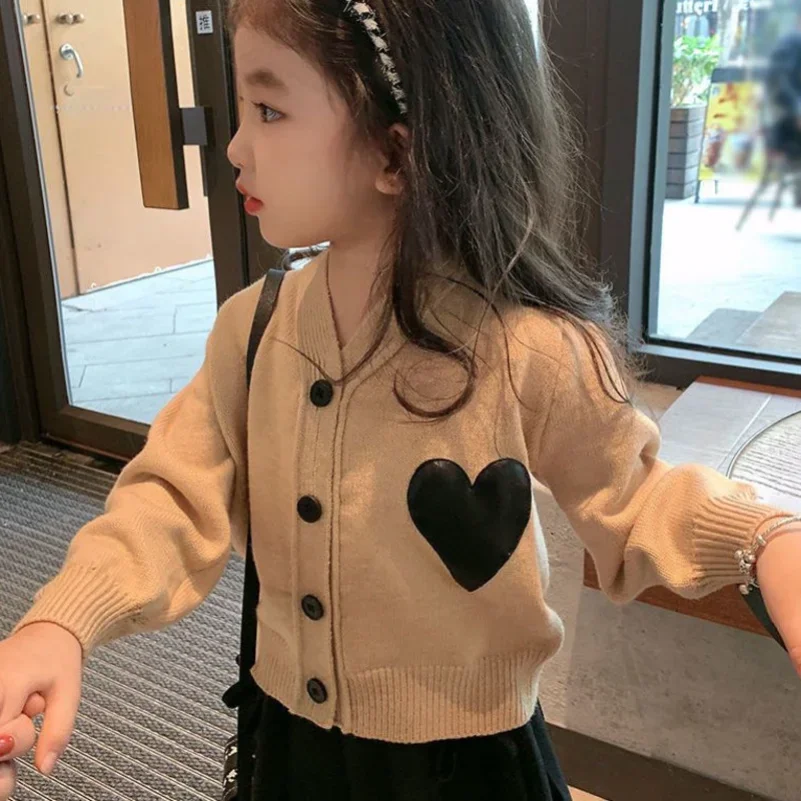 Knit Cardigan Infant - Pulls pour filles printemps-automne 2023, hauts